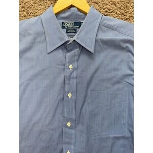 Polo Ralph Lauren Andrew Dress Shirt Striped Button Up Long Sleeve Mens 17 36/37